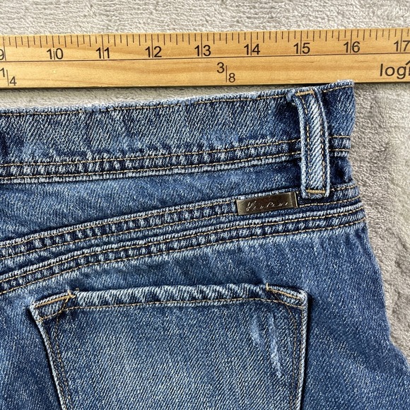 Kancan Jean Shorts Womens 29‎ Distressed Frayed Hem High Rise Button Fly Denim - Picture 3 of 9